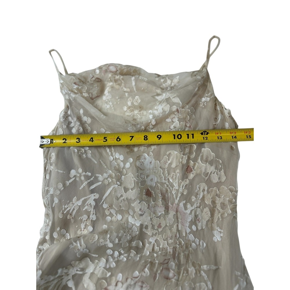 L'AGENCE Christine Burnout Satin Cowl Gown in Feather Grey Beige  XS - Picture 5 of 9
